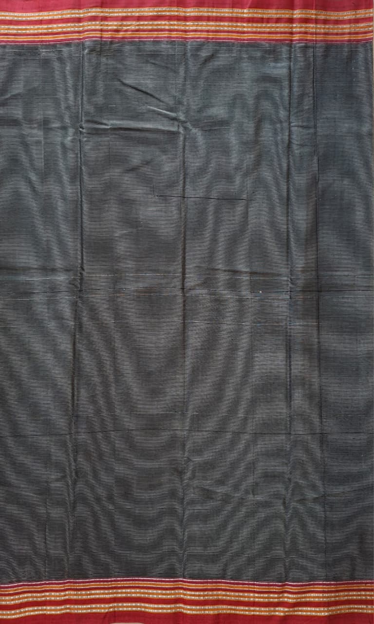 Black-Maroon Ilkal Mercerized Cotton (raasta saree)