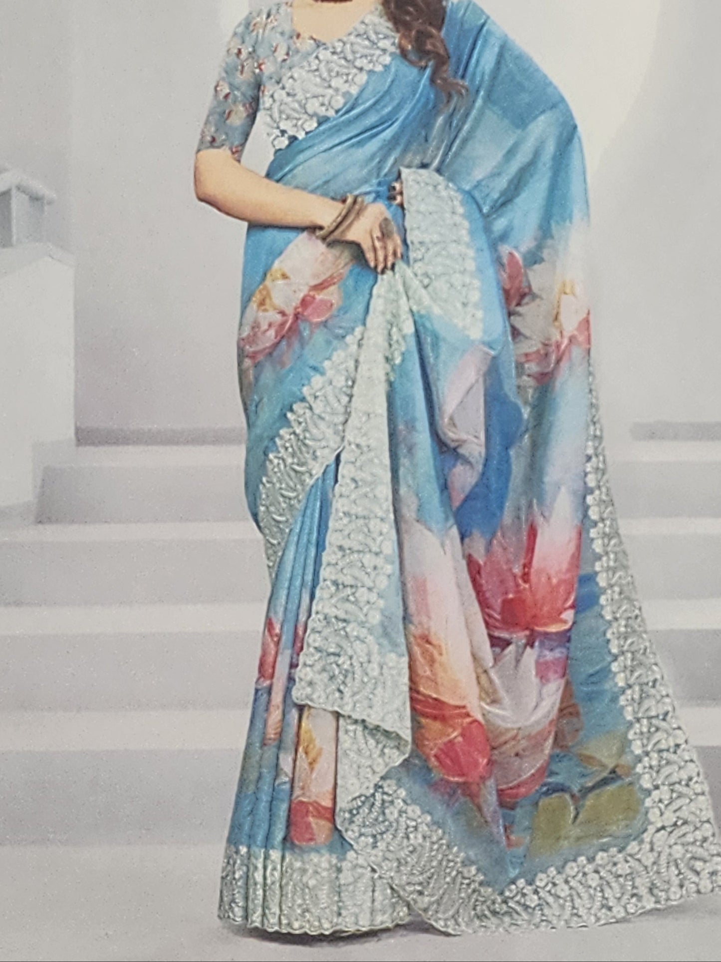 Blue-Organza-floral-print