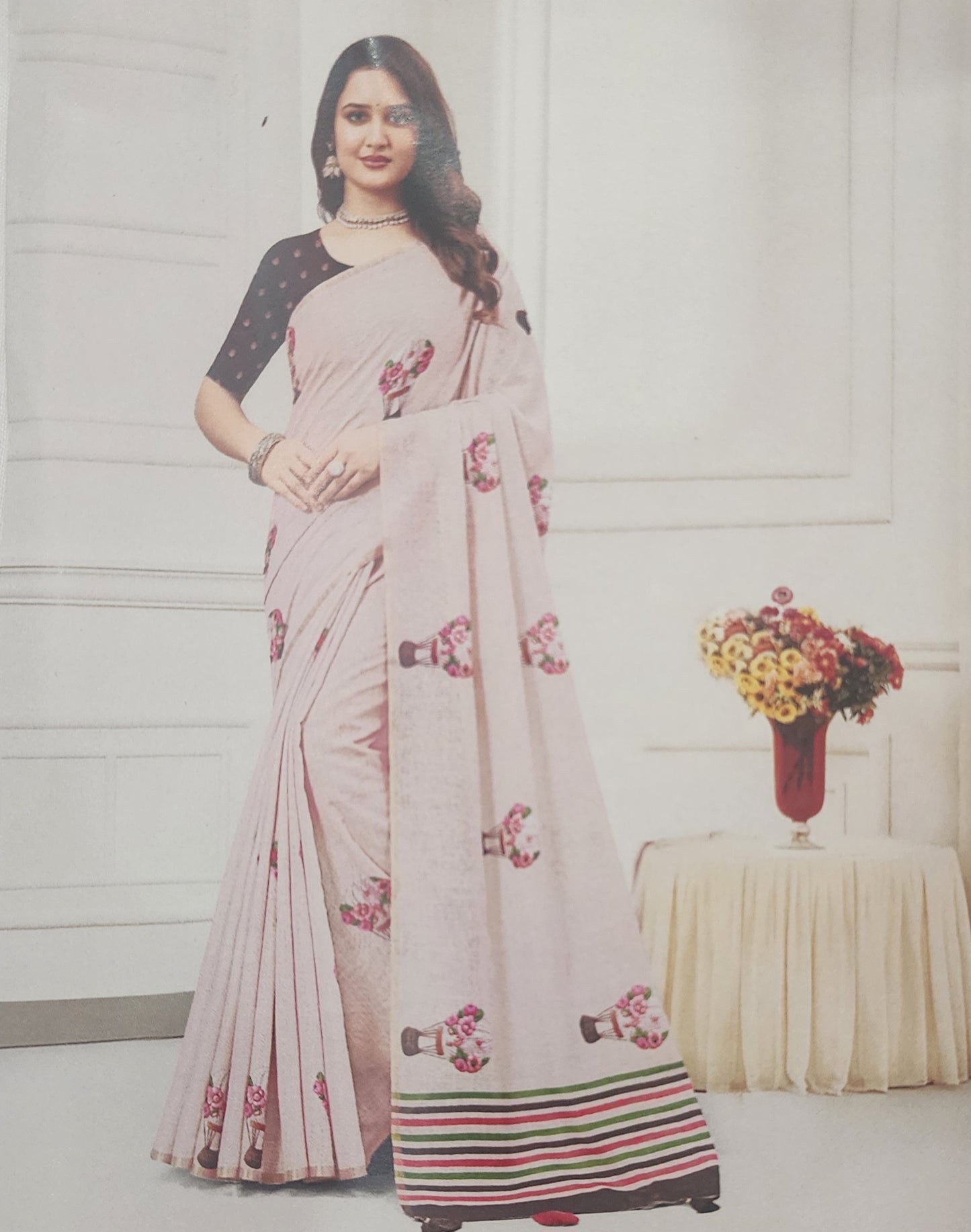 Blush Balloon Dream Tapi Print Saree