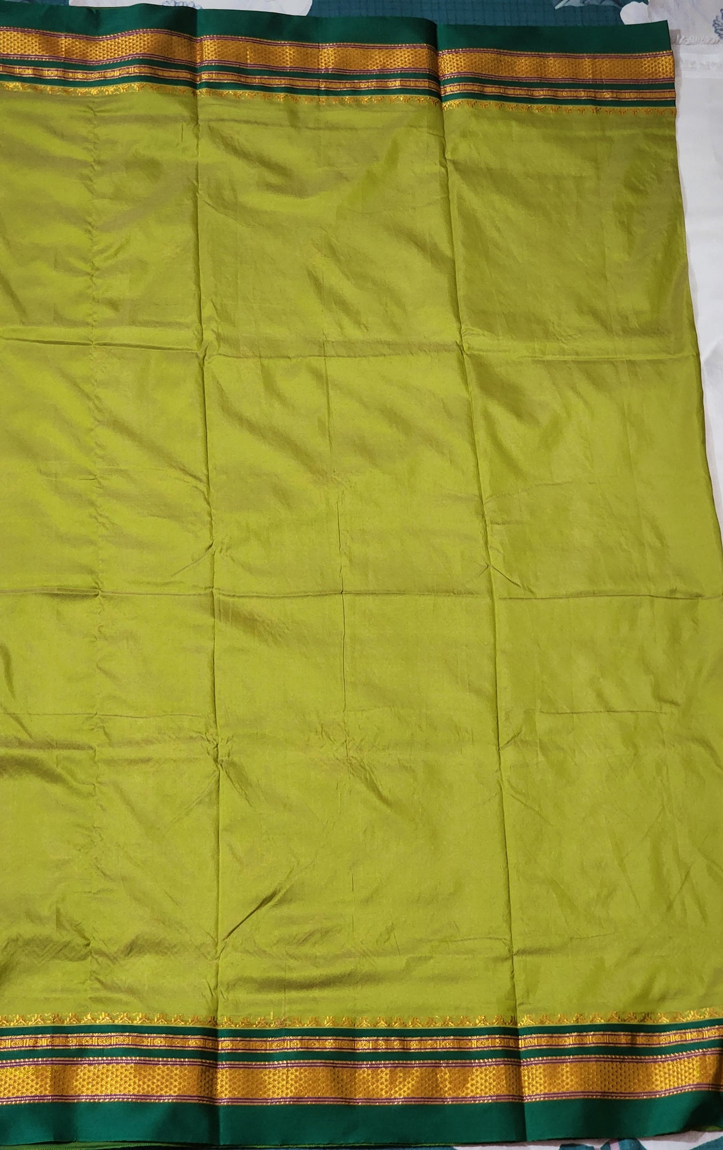 Olive green Ilkal Cotton Saree