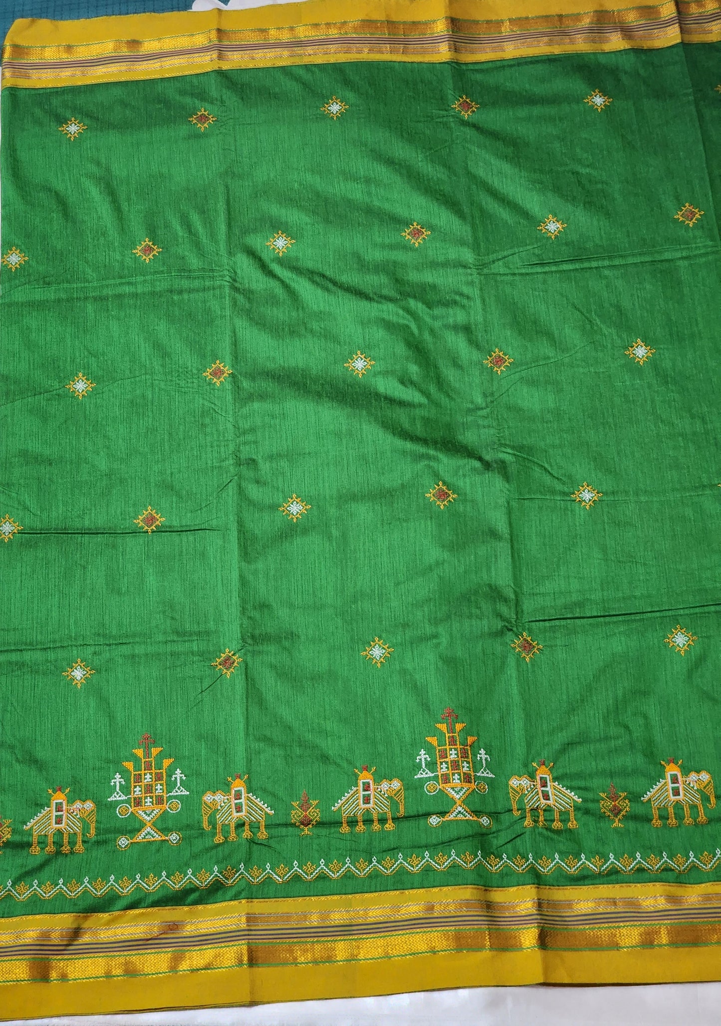 Parrot green Ilkal Cotton Saree