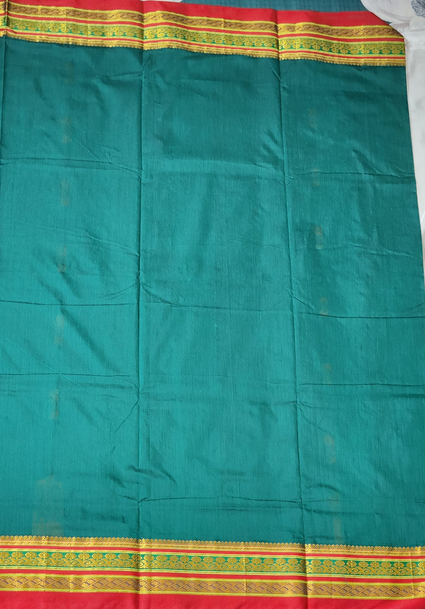 Bottle Green Cotton Saree