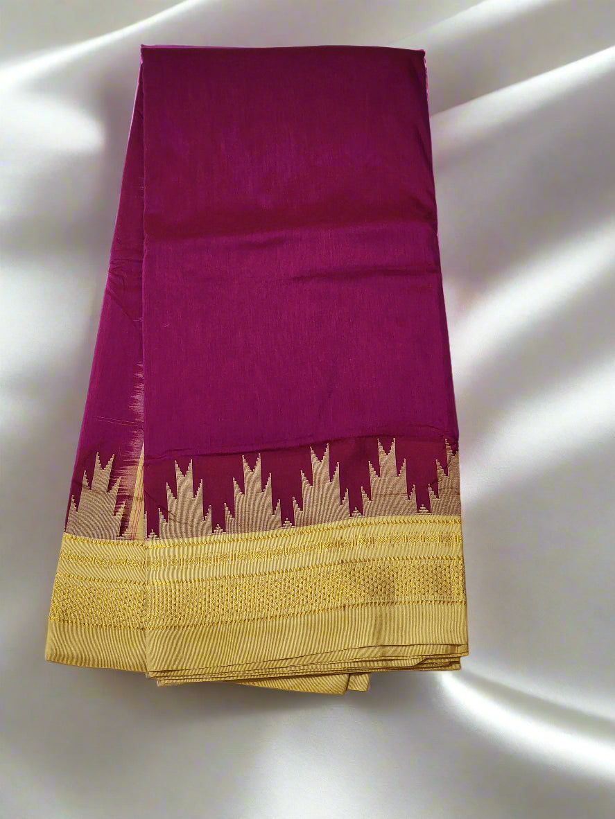 Magenta Ilkal Cotton Saree