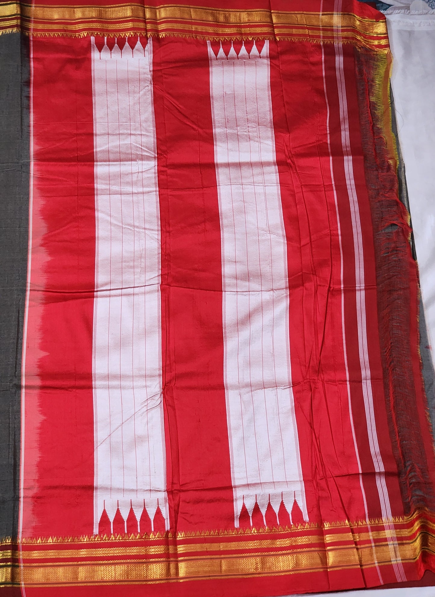 Earth Grey Ilkal Cotton-silk Saree