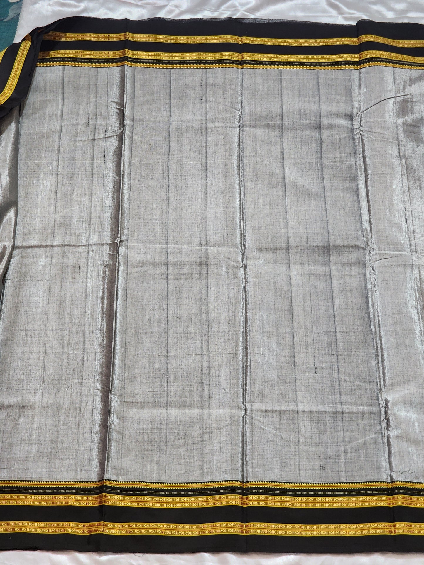 Elegant Grey Ilkal Viscose Silk Saree Gayathri border