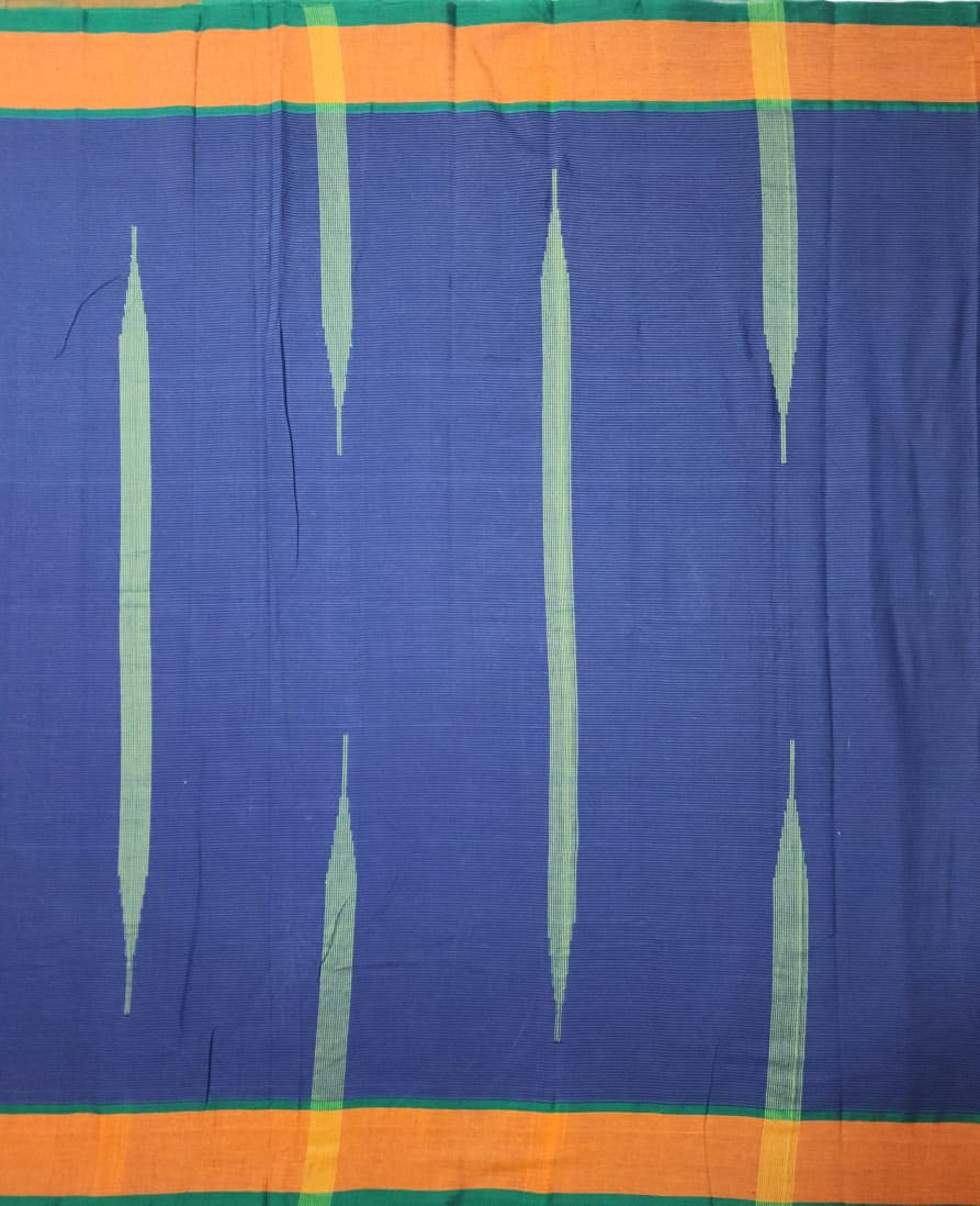 Royal Blue Cotton Handloom Saree