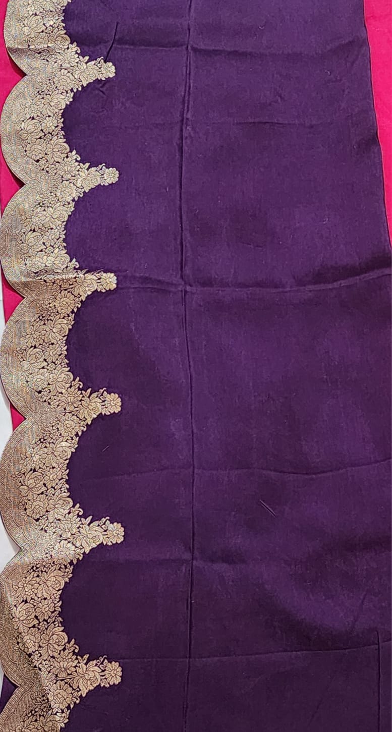 Pink Purple Designer 2-shaded Saree
