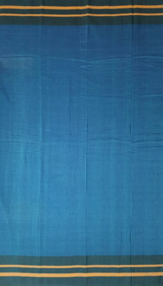 Denim Blue Cotton Handloom Saree