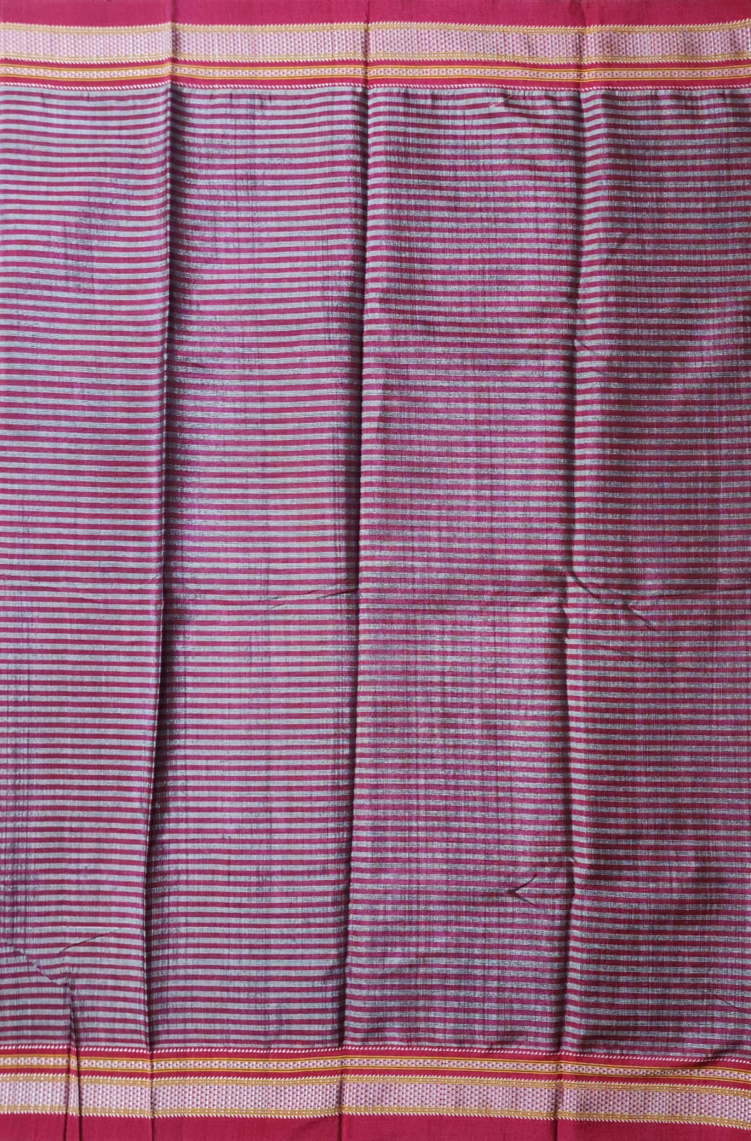 Raspberry Red chikki paras border Ilkal Viscose Saree