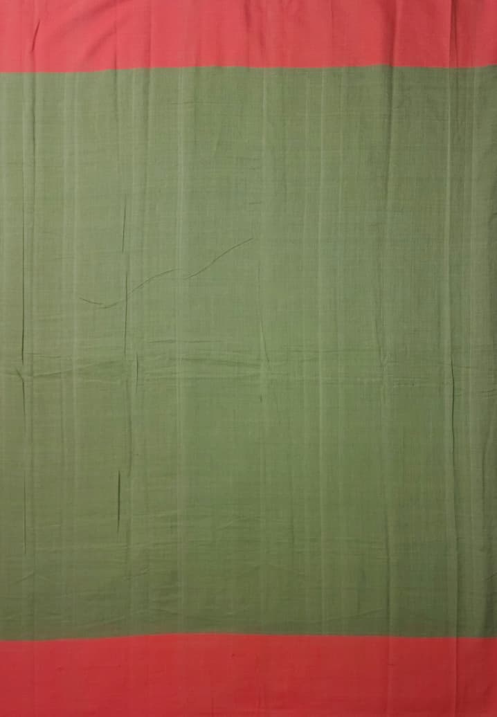 Olive Green Cotton Handloom Saree