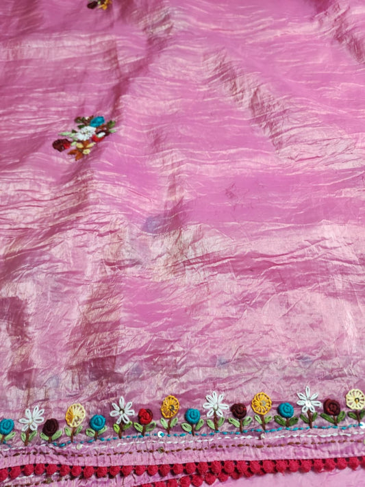 Blush Pink Fancy Embroidered Saree