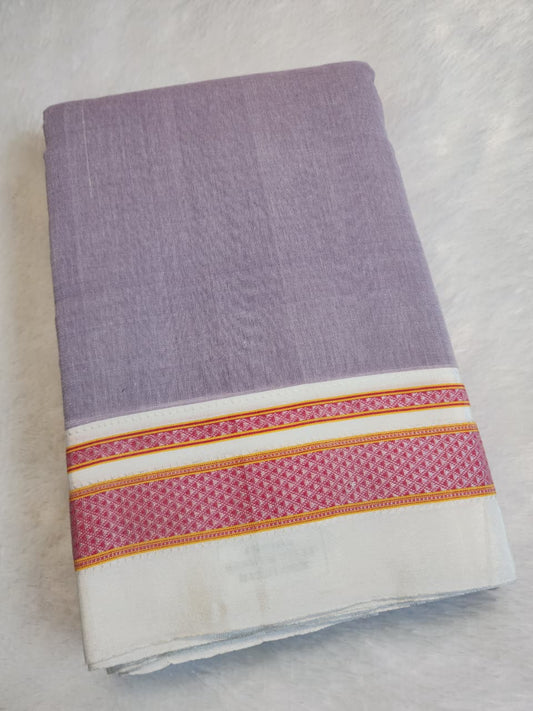 Lavender Ilkal Cotton Handloom Saree with Silk Pallu