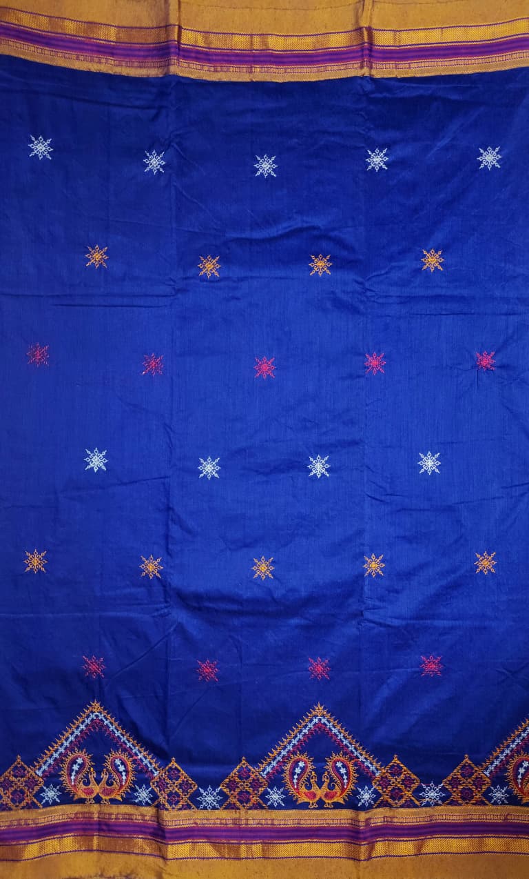 Royal Blue Ilkal Kasuti Saree