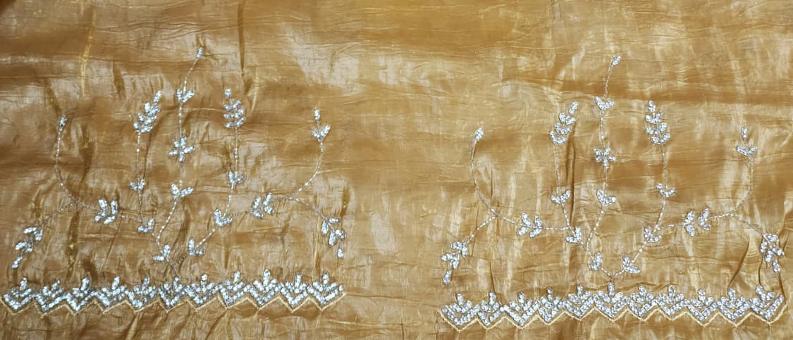 Antique Gold Fancy Embroidered Saree