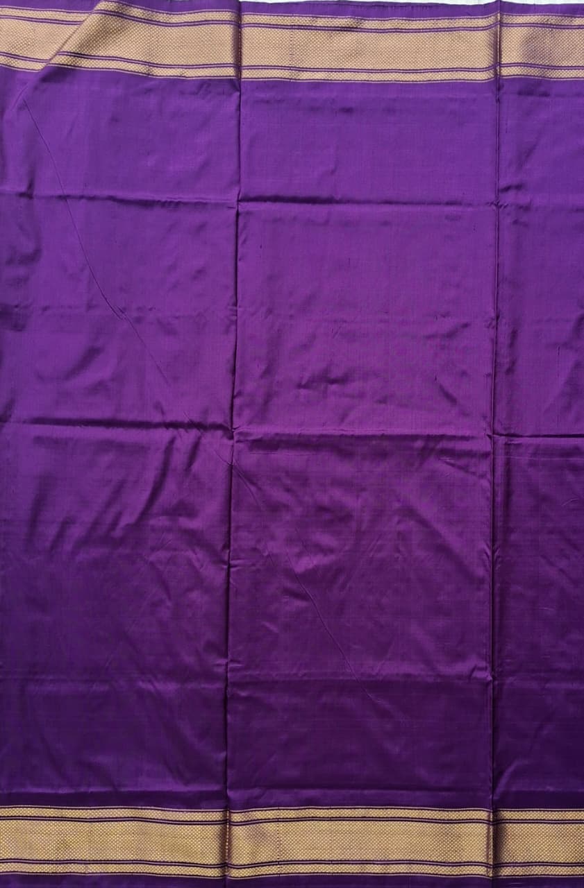 Purple Handloom Pochampally pure silk -Floral design