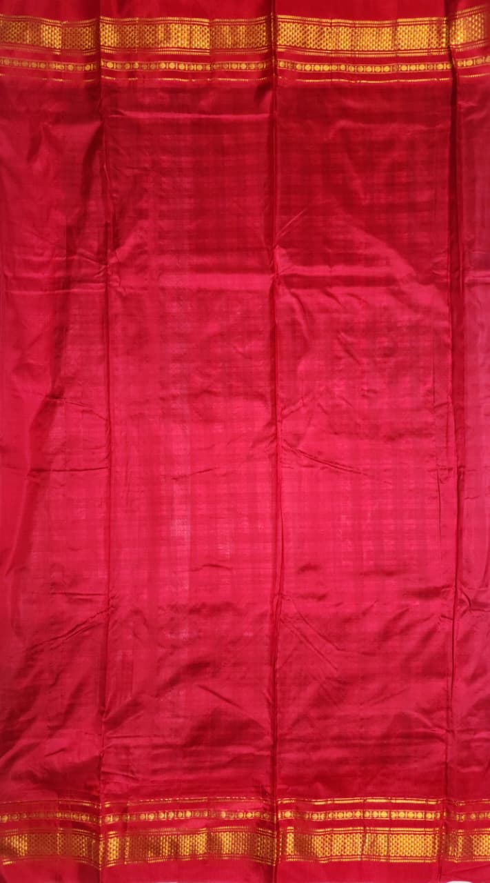 Blue-Red Checks Ilkal Saree