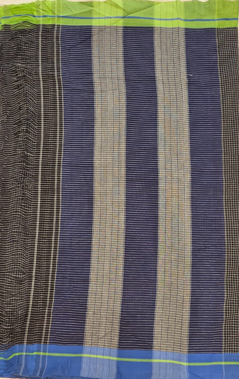 Black-Blue Green Ilkal handloom Patteda Anchu Saree