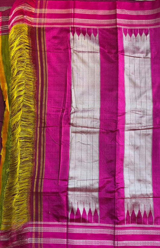 wine-pink Gayathri Border Ilkal Viscose Saree
