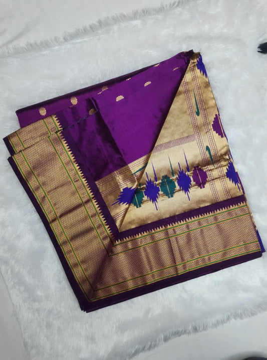Wine-Gold-Paithani-Silk