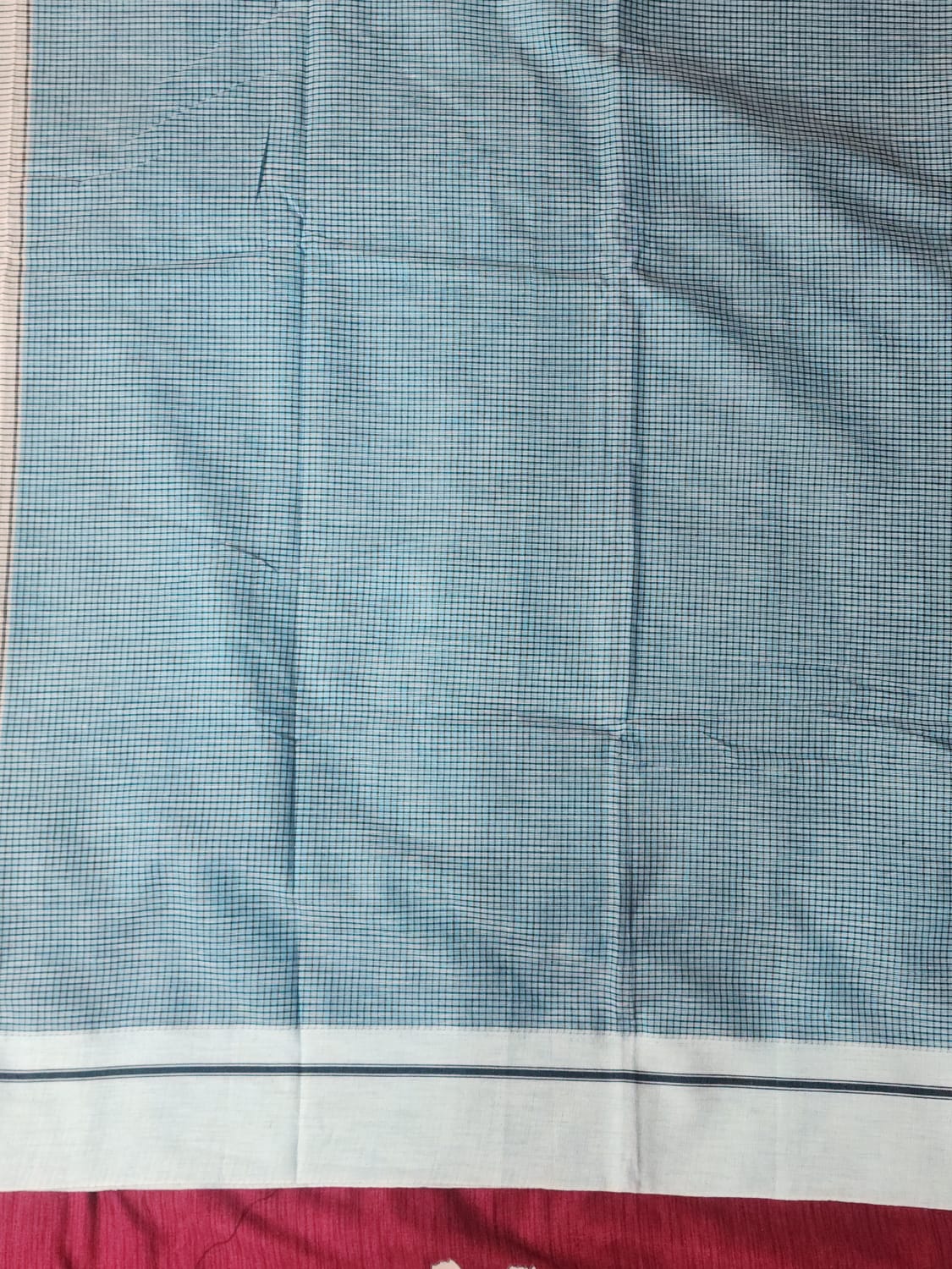 classic navy blue checks Patteda Anchu Ilkal Saree