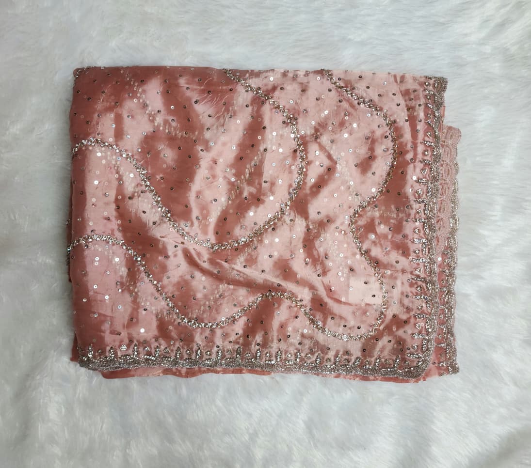 Blush Pink Sequin Work Saree