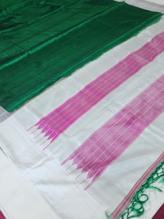 Emerald Green Ilkal Viscose Saree