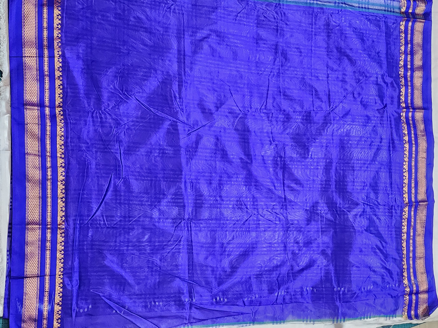 Ash Blue Checks Ilkal Saree