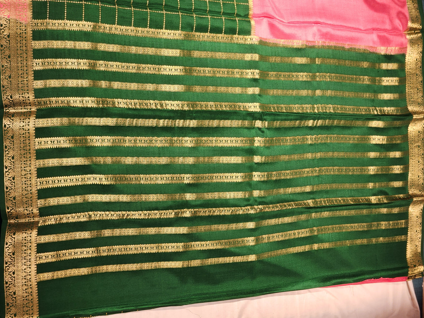 Peacock Green Mysore Silk Saree