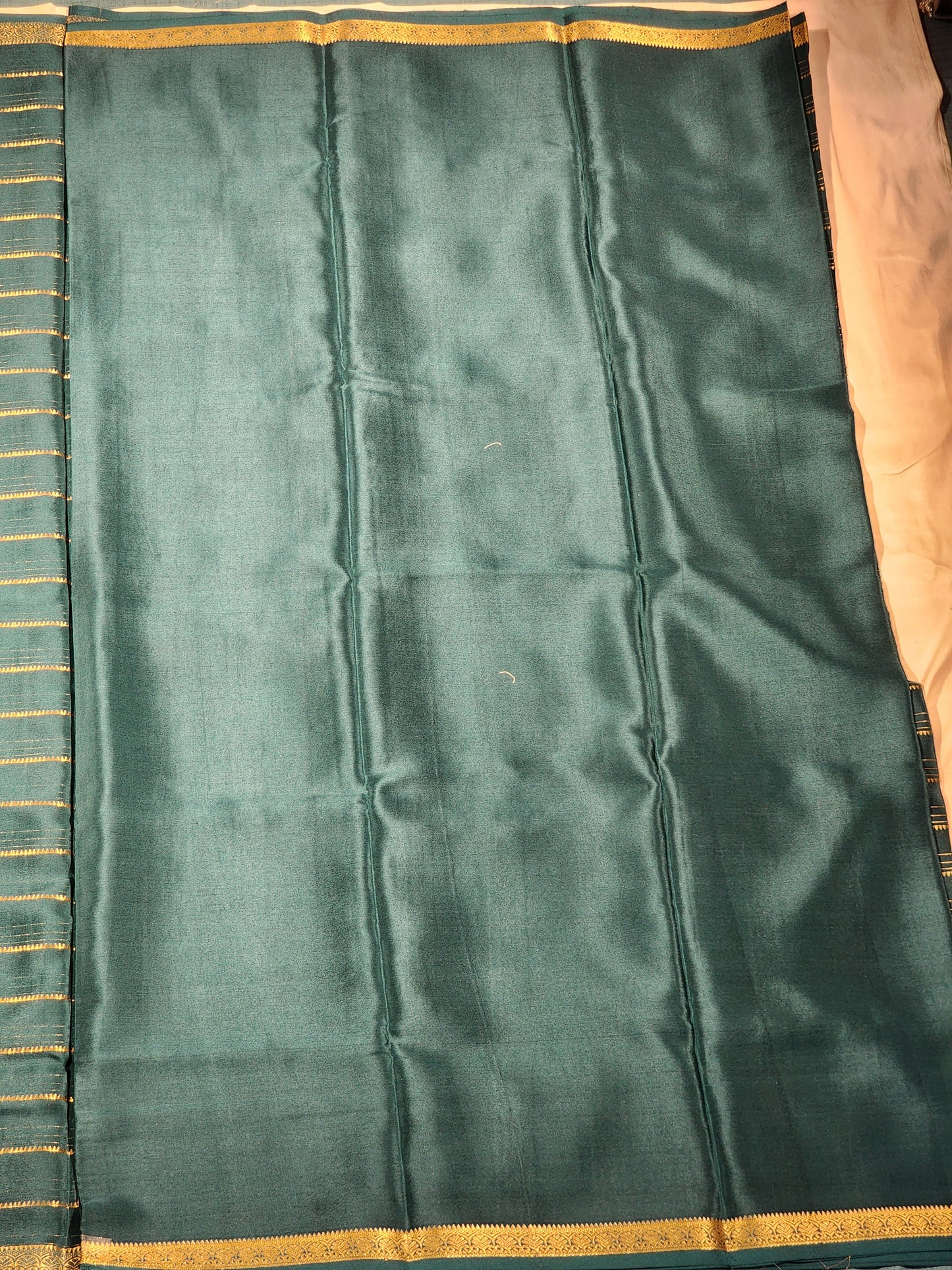 Bottle Green Mysore Silk Saree