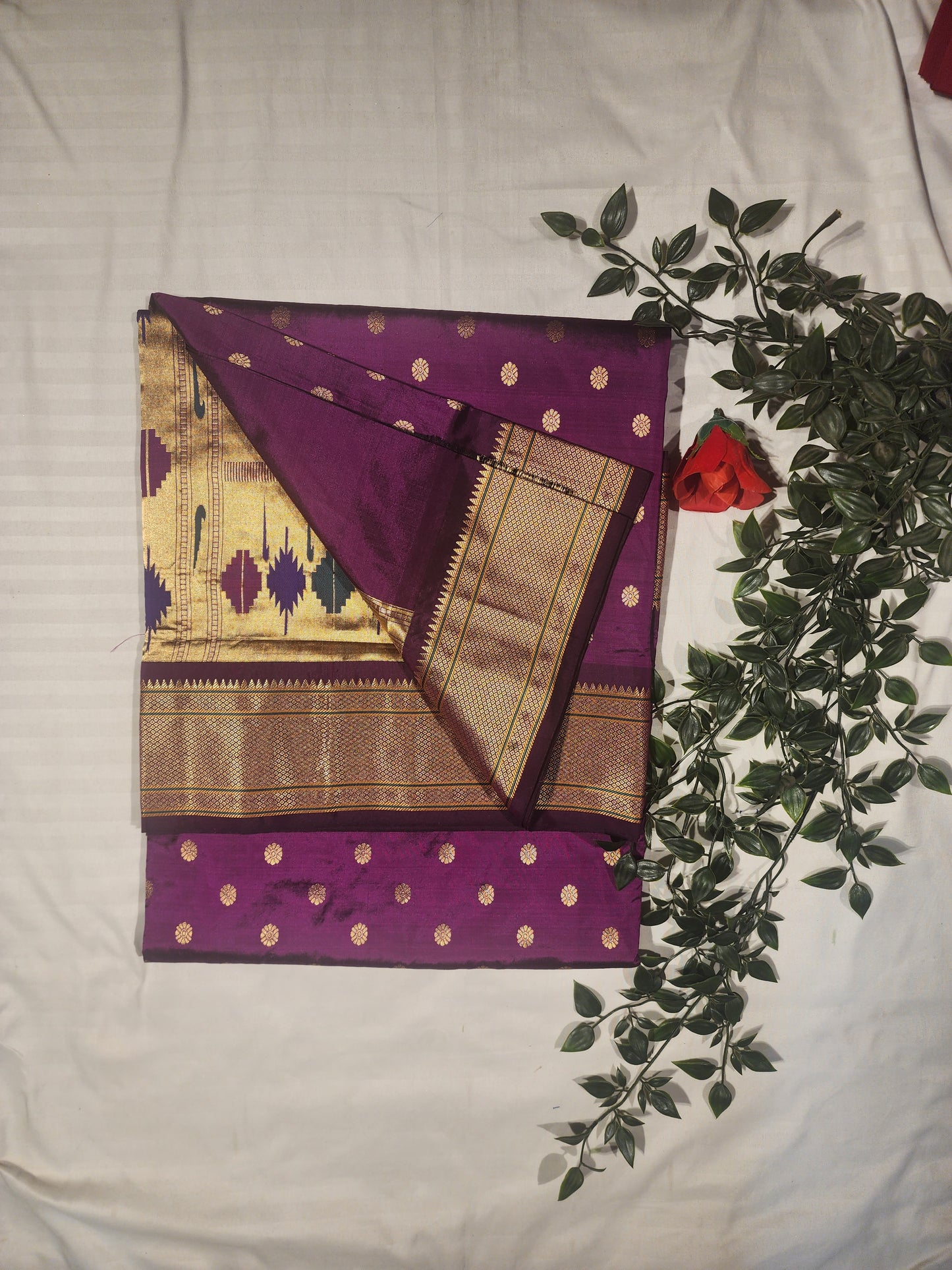 Wine-Gold-Paithani-Silk