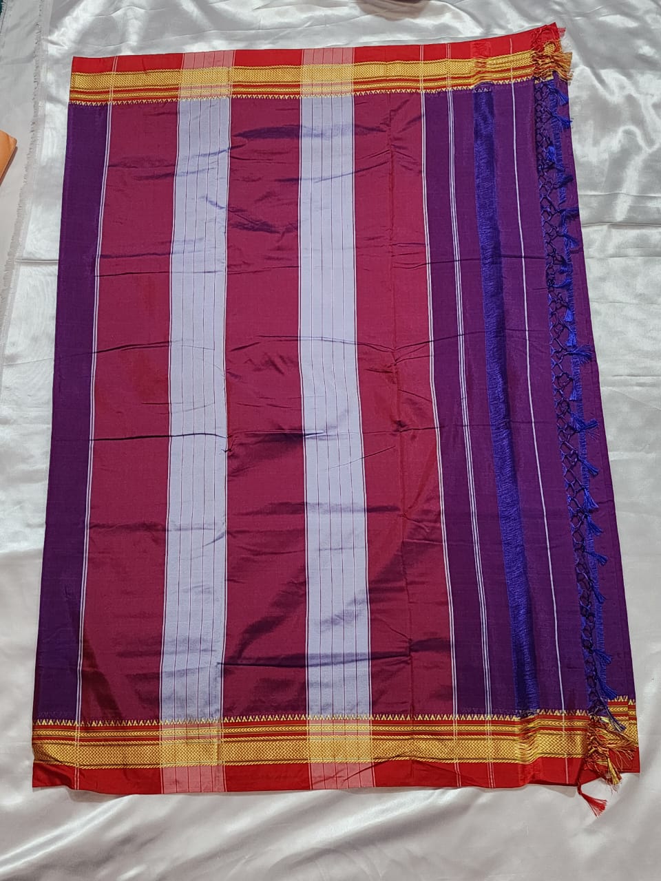 Wine Red Ilkal Cotton Saree