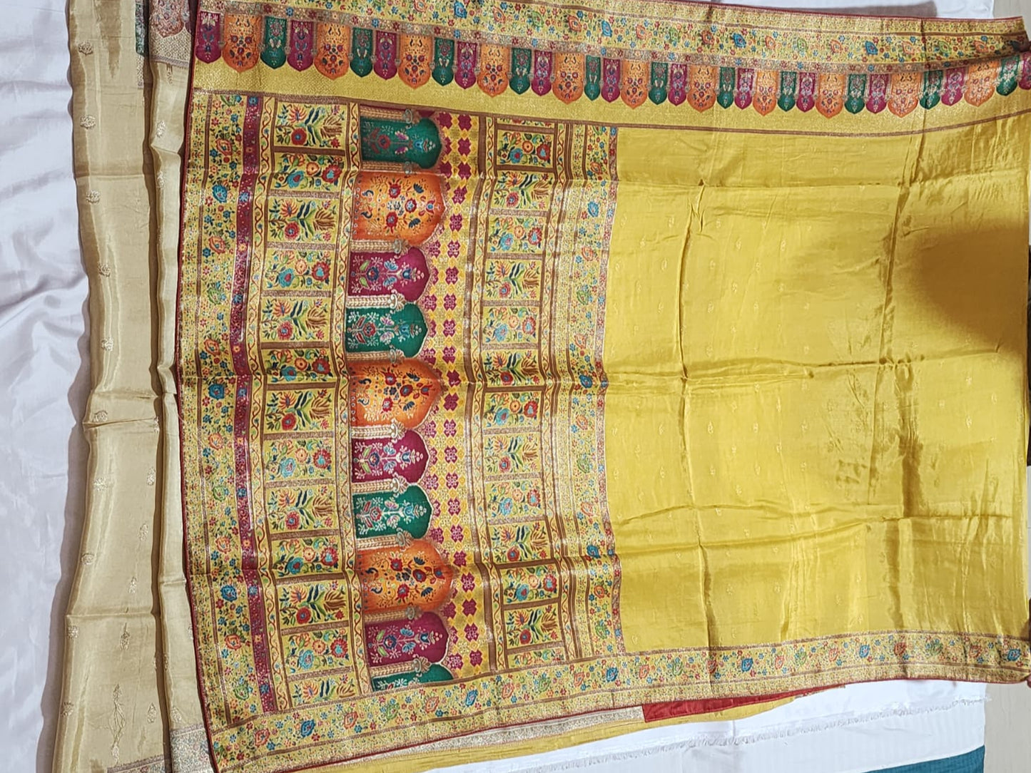 Yellow Dola Silk Saree