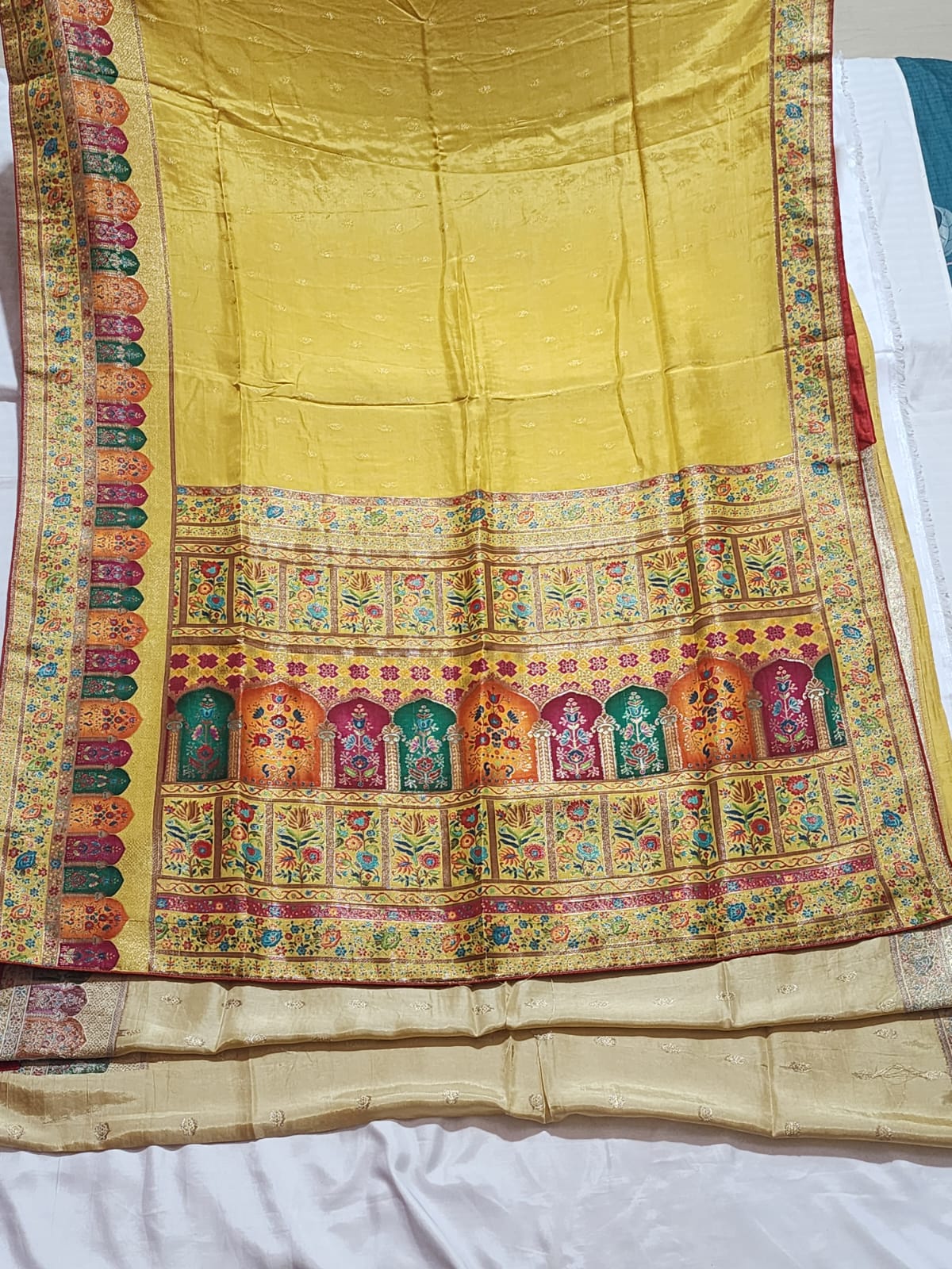 Yellow Dola Silk Saree