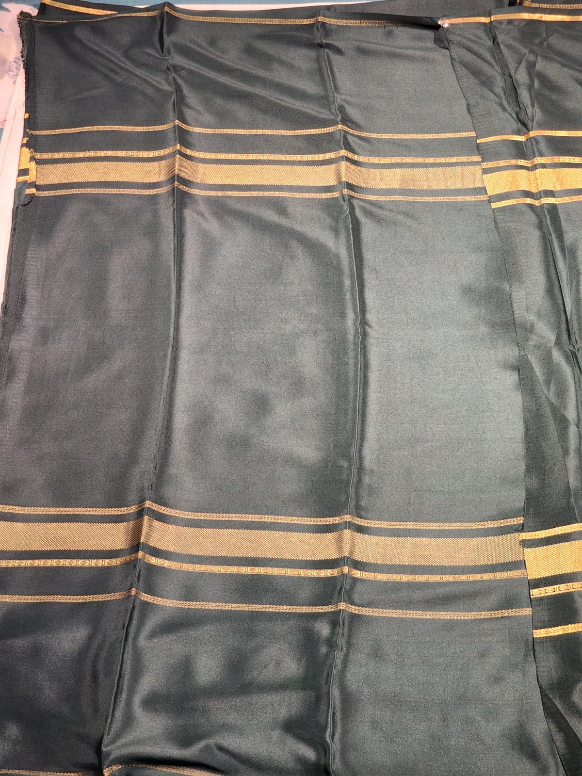 Elegant Green Mysore Silk Saree with Minimal Gold Zari Borders