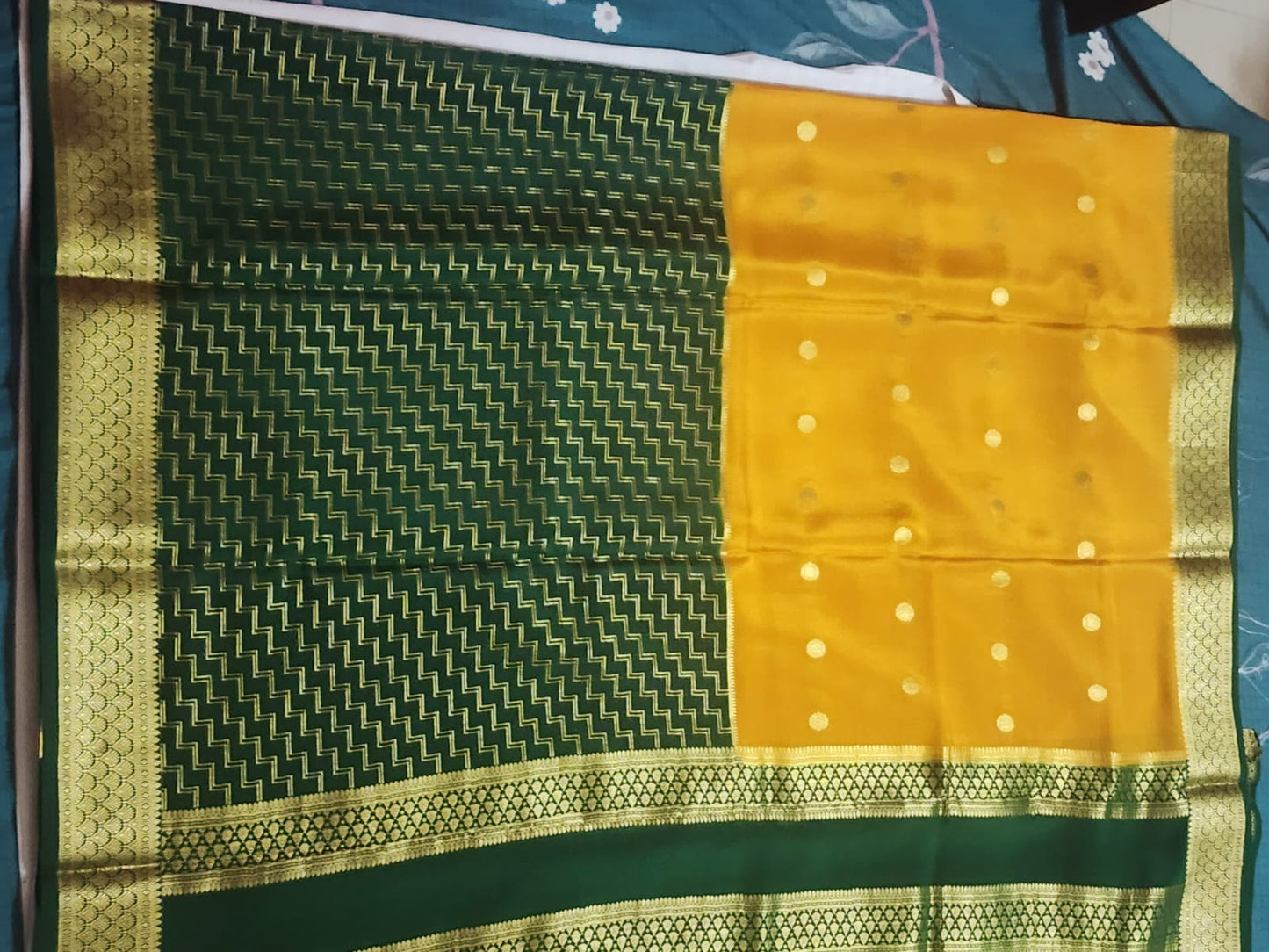 Striking Green Mysore Silk Saree