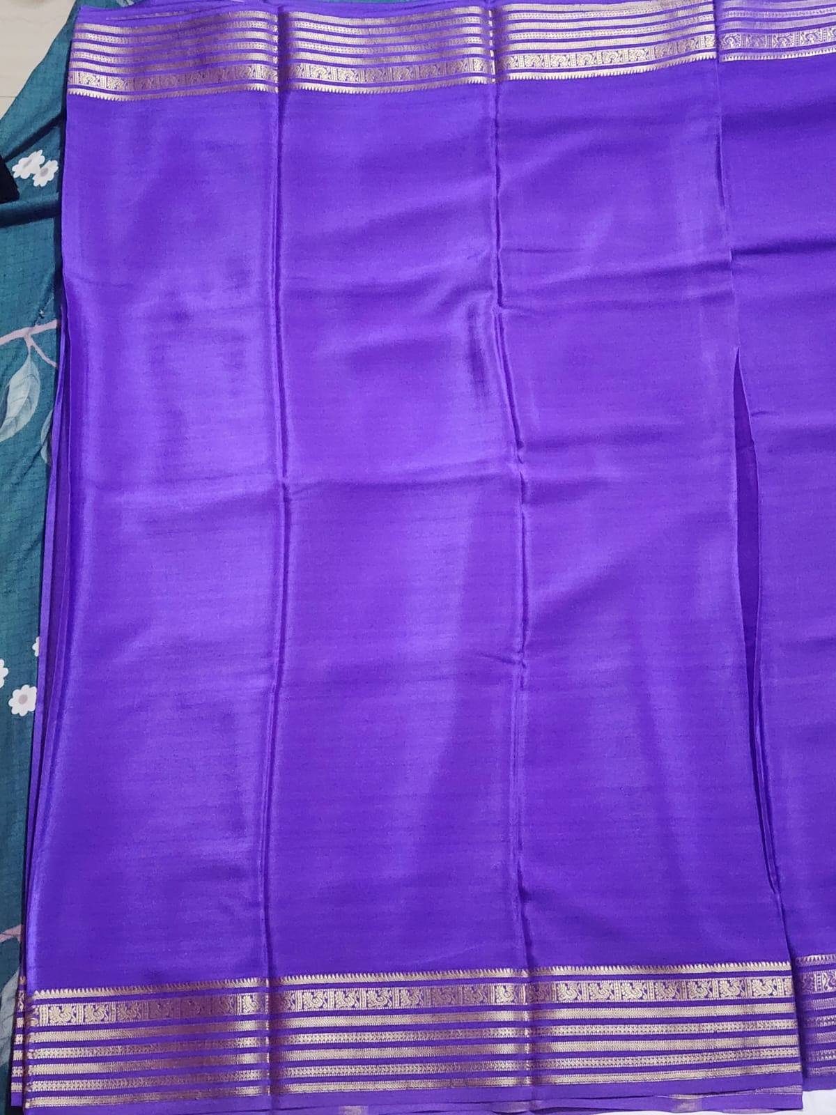 Elegant Violet Mysore Silk Saree