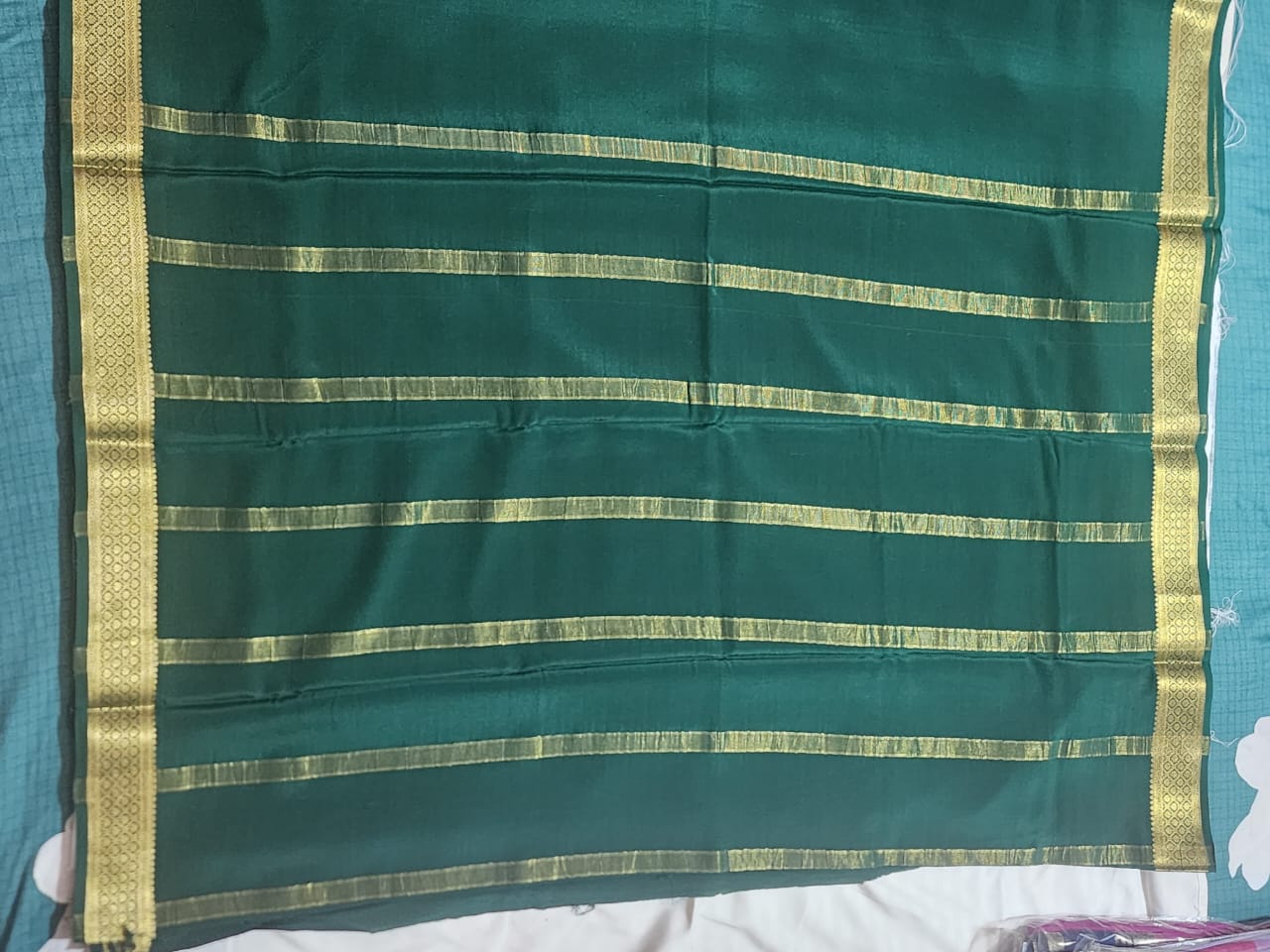 Classic Bottle Green Mysore Silk Saree