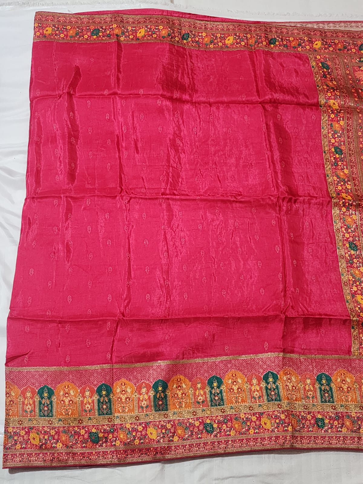 Pink base Dola Silk Saree