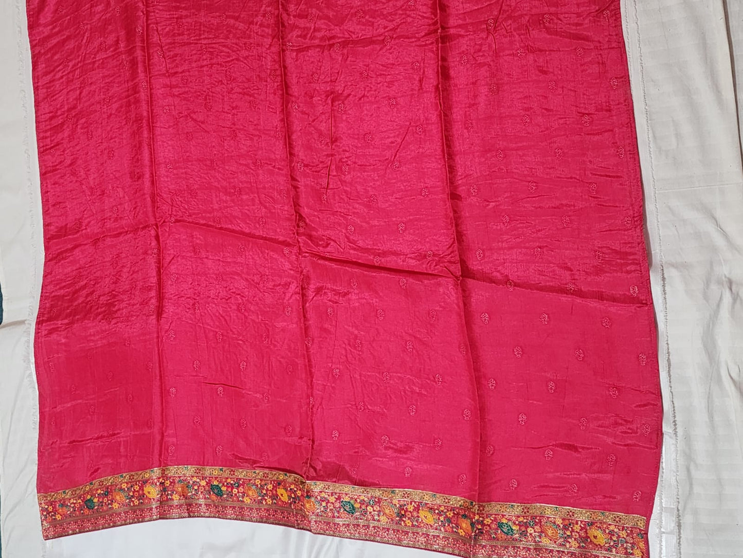 Pink base Dola Silk Saree