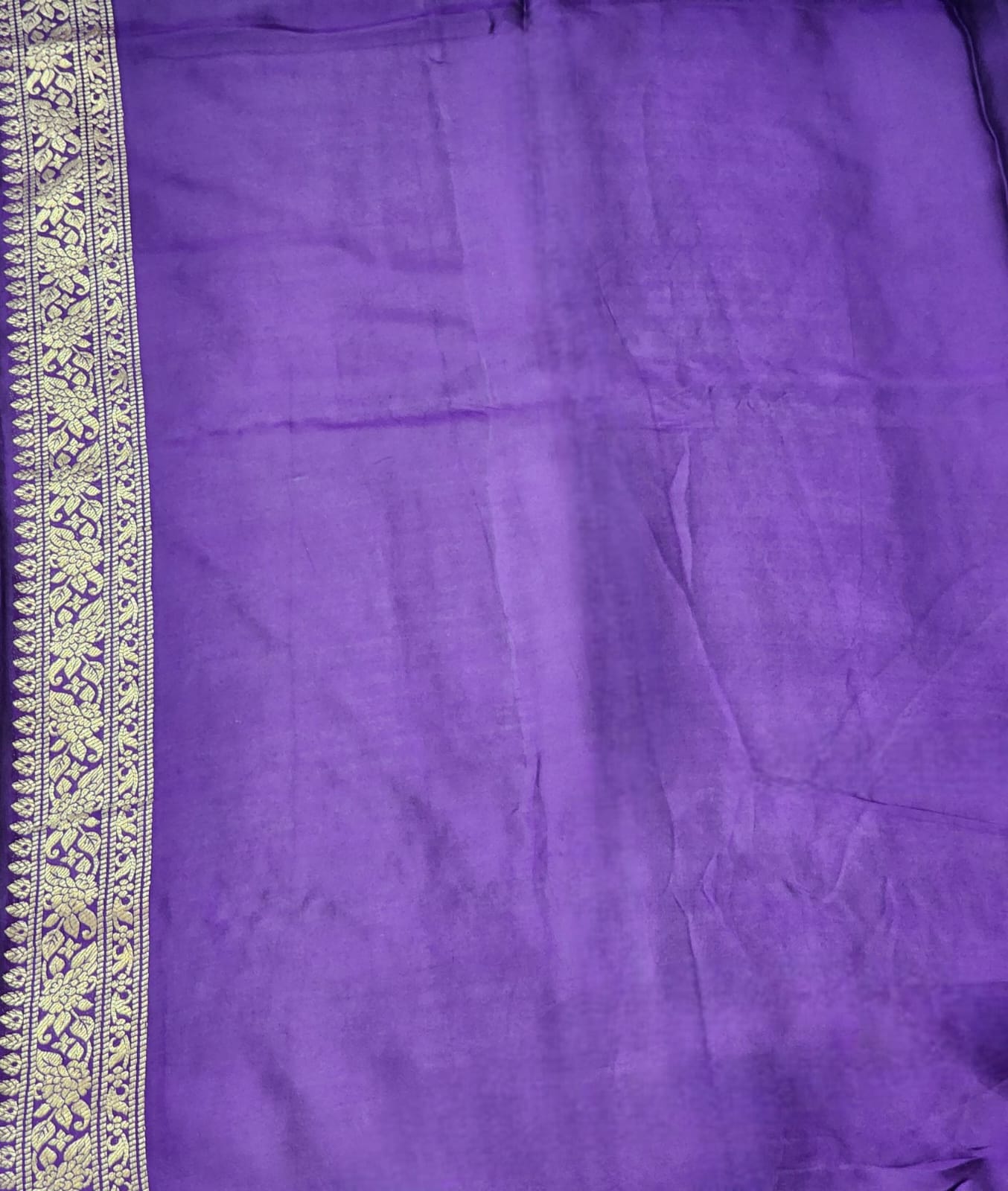Regal Radiance – Royal Purple Banaras Silk Saree with Gold Zari