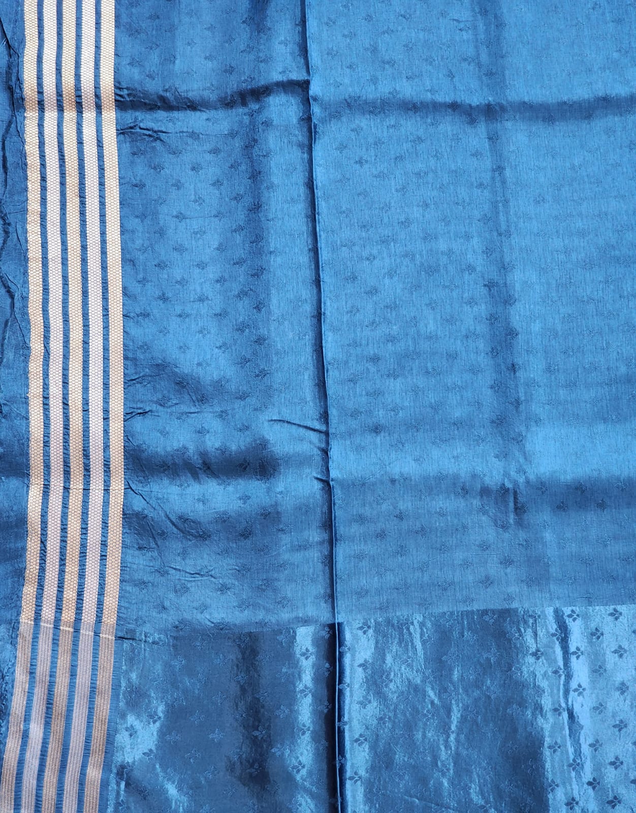 Regal Sapphire – Banaras Silk Saree with Antique Zari Motifs