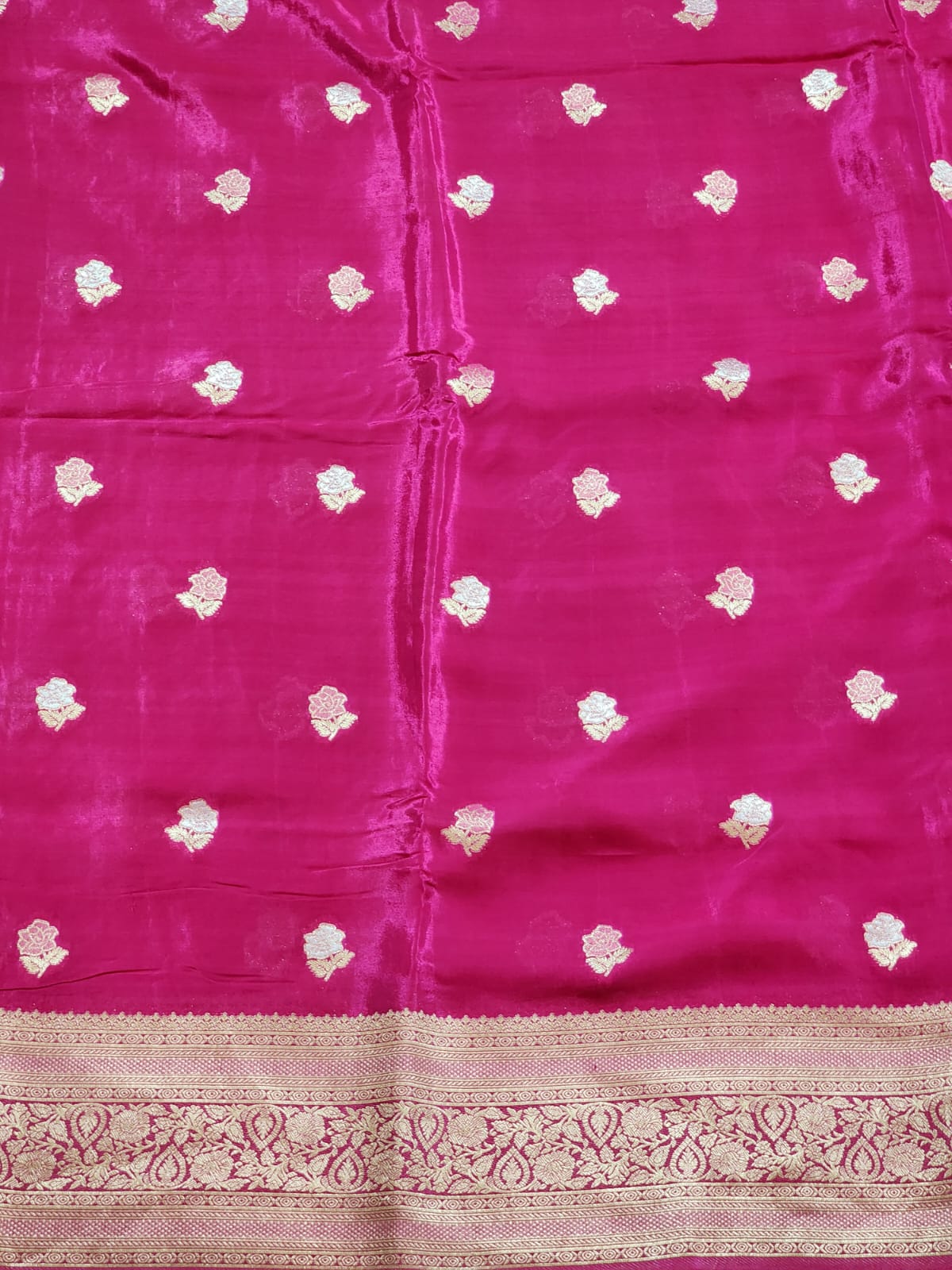 Royal Ruby – Maroon Banaras Silk Saree with Traditional Gold Zari Border