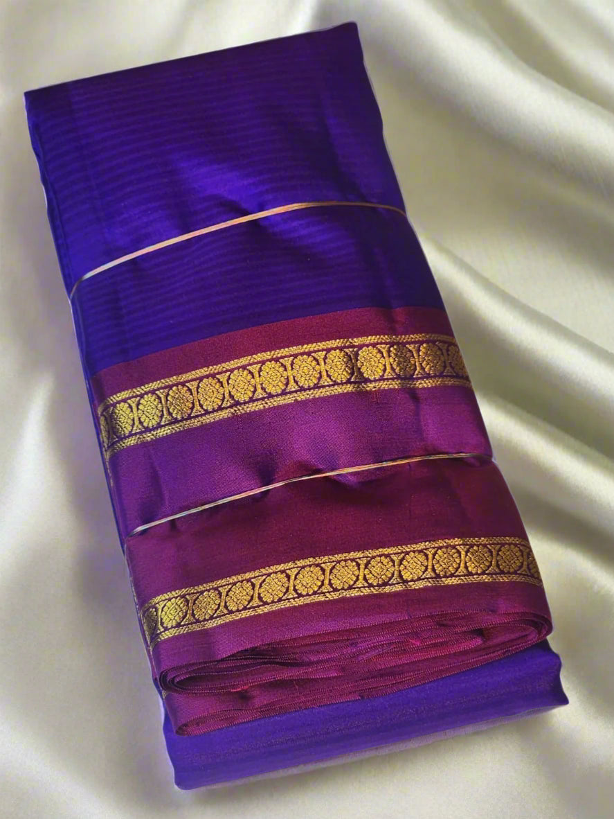 Majestic Purple Gadwal Silk Saree