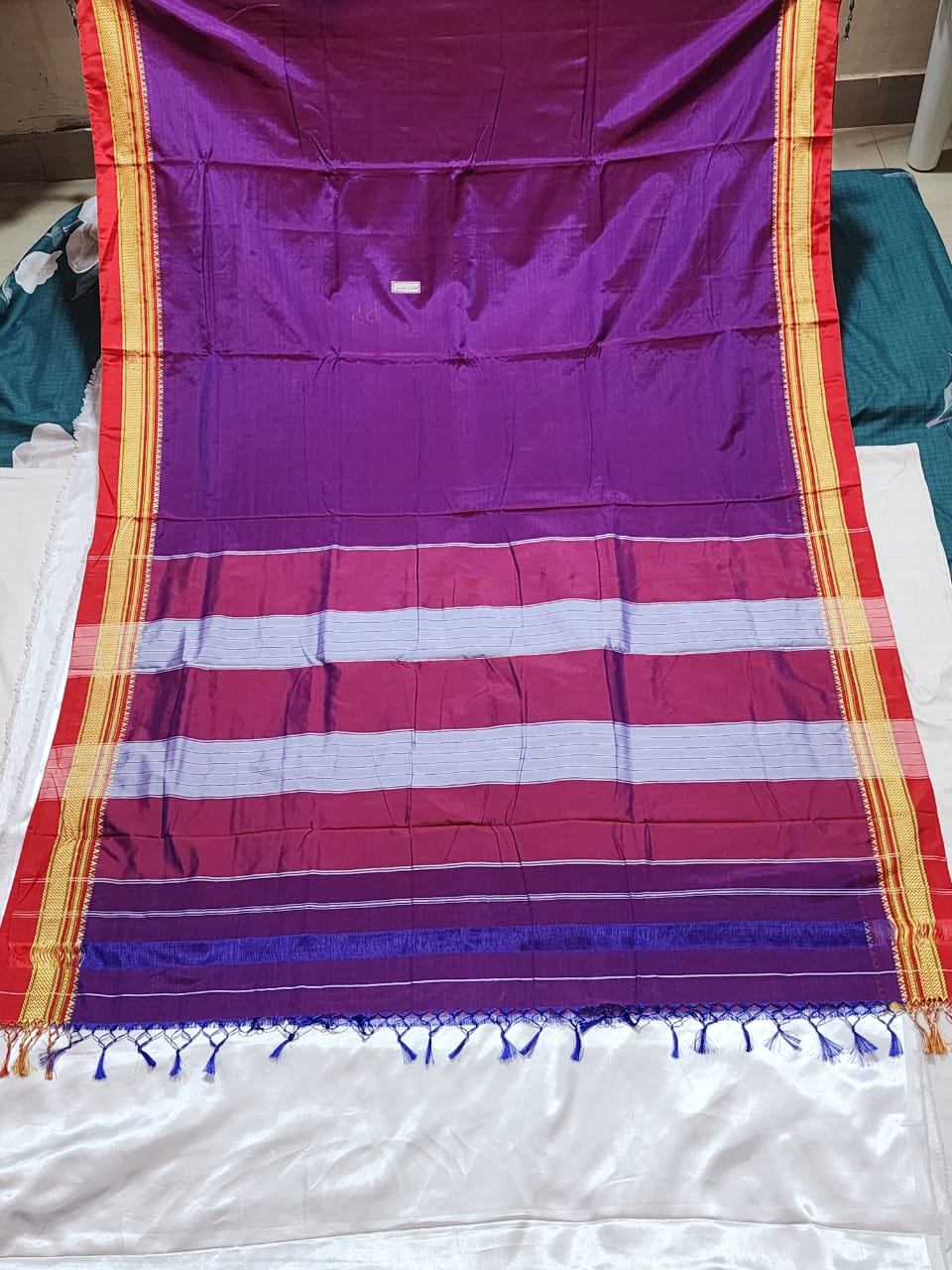 Wine Red Ilkal Cotton Saree
