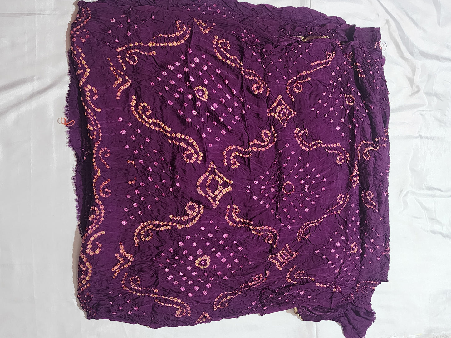 Royal Wine with Golden Zari Pallu Bandhani Modal Silk Saree