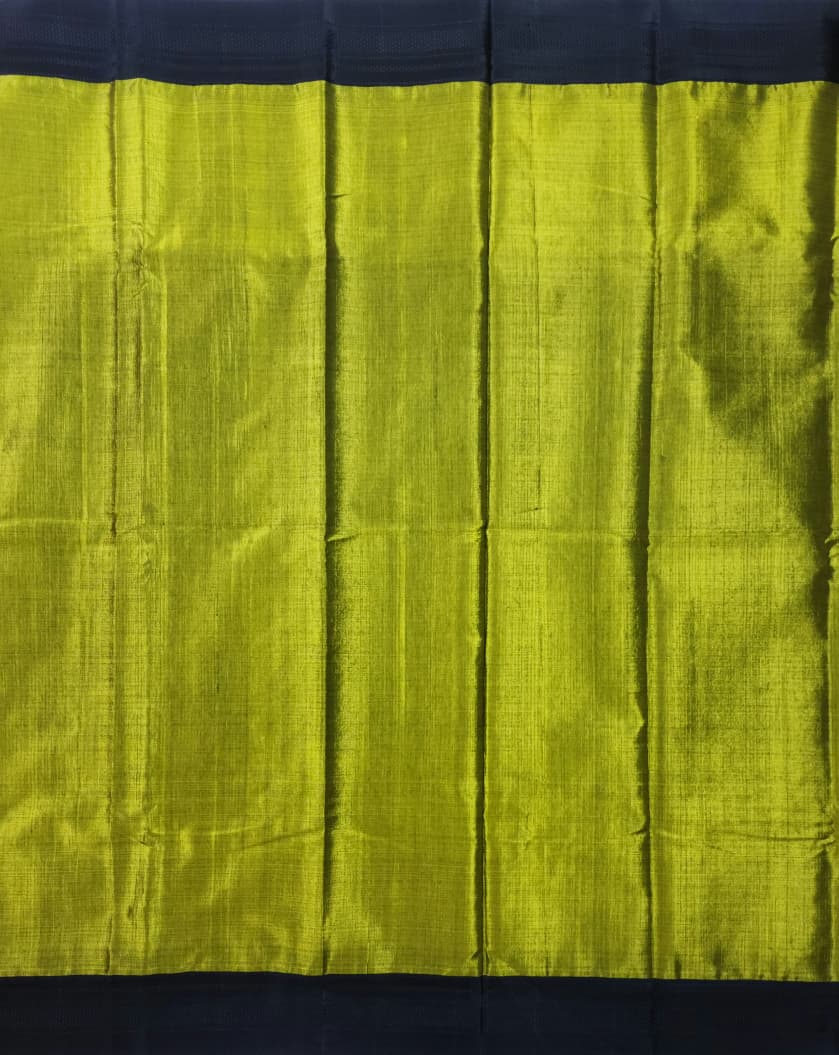 olive green Ilkal Viscose Handloom Saree with Silk & chikki Paras Border Pallu