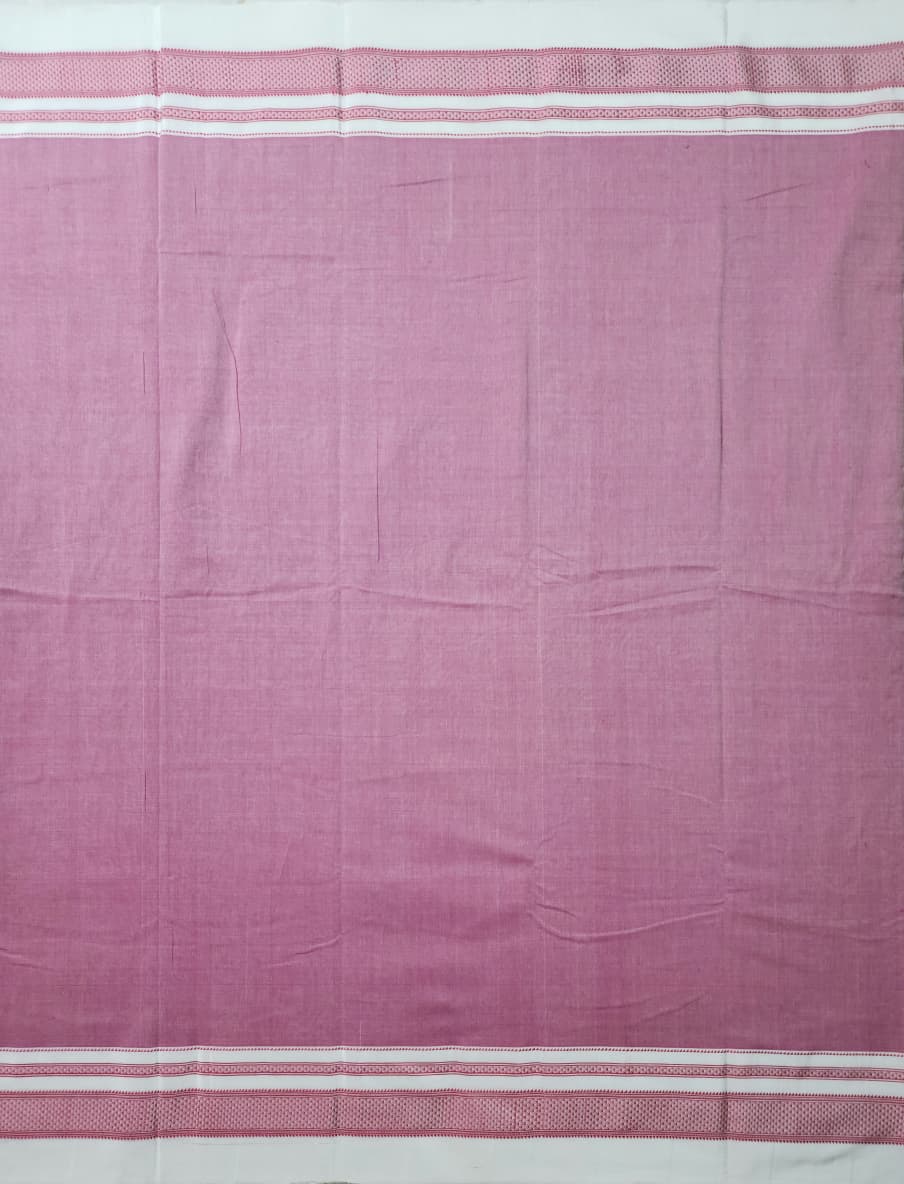 Rose Pink Ilkal Cotton Handloom Saree with Silk Pallu