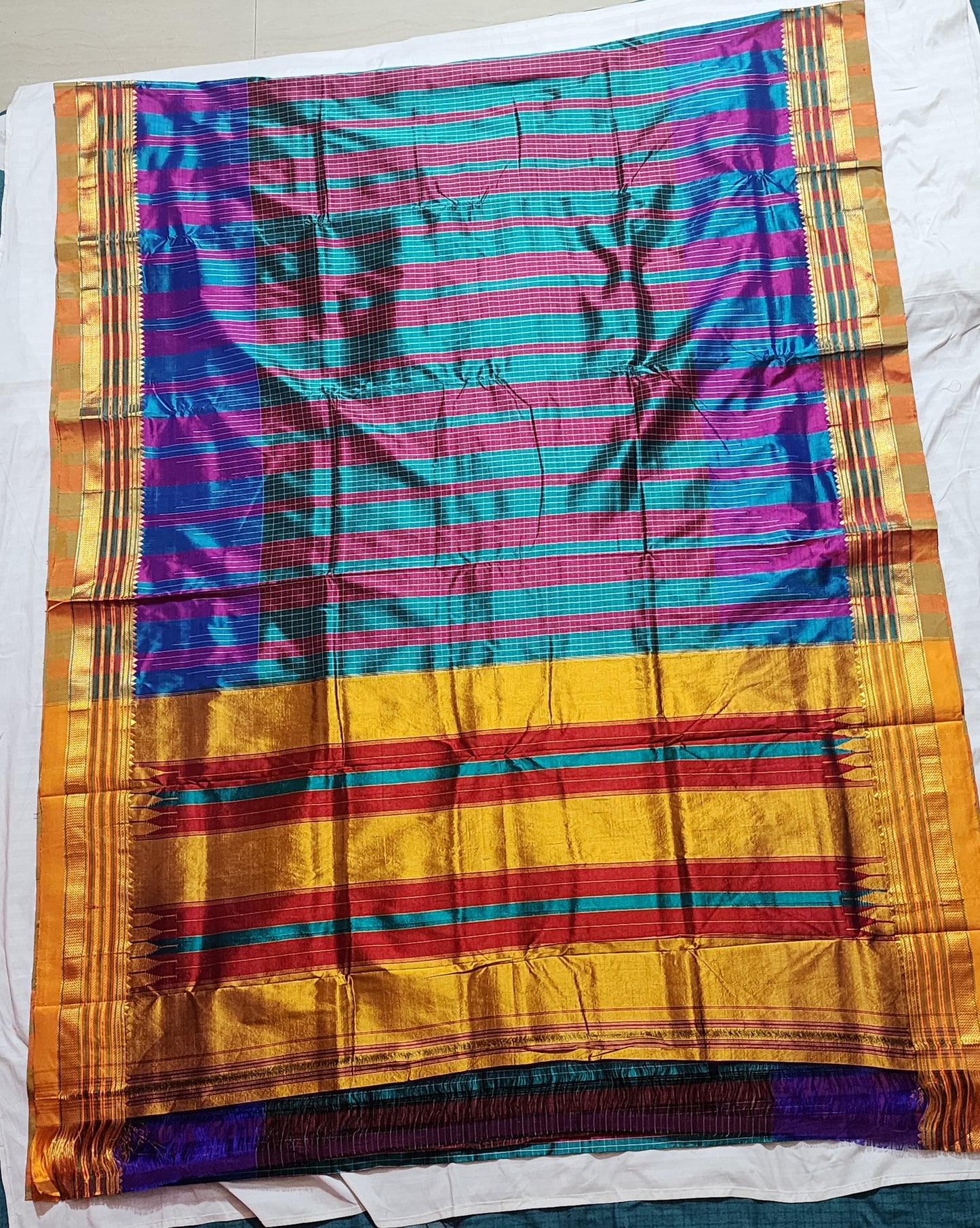 Puprle blue ilkal silk saree