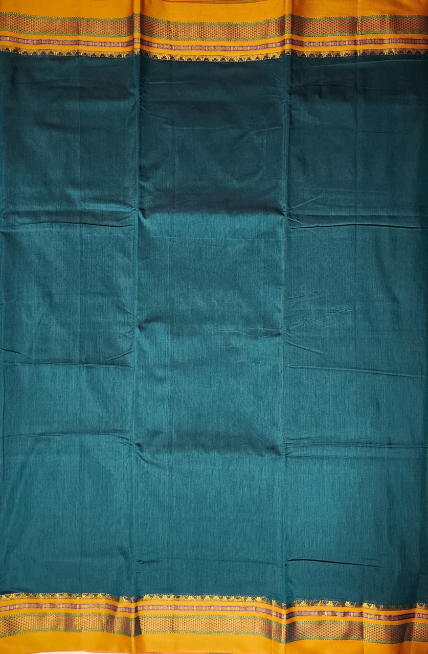 Deep teal green Ilkal Saree