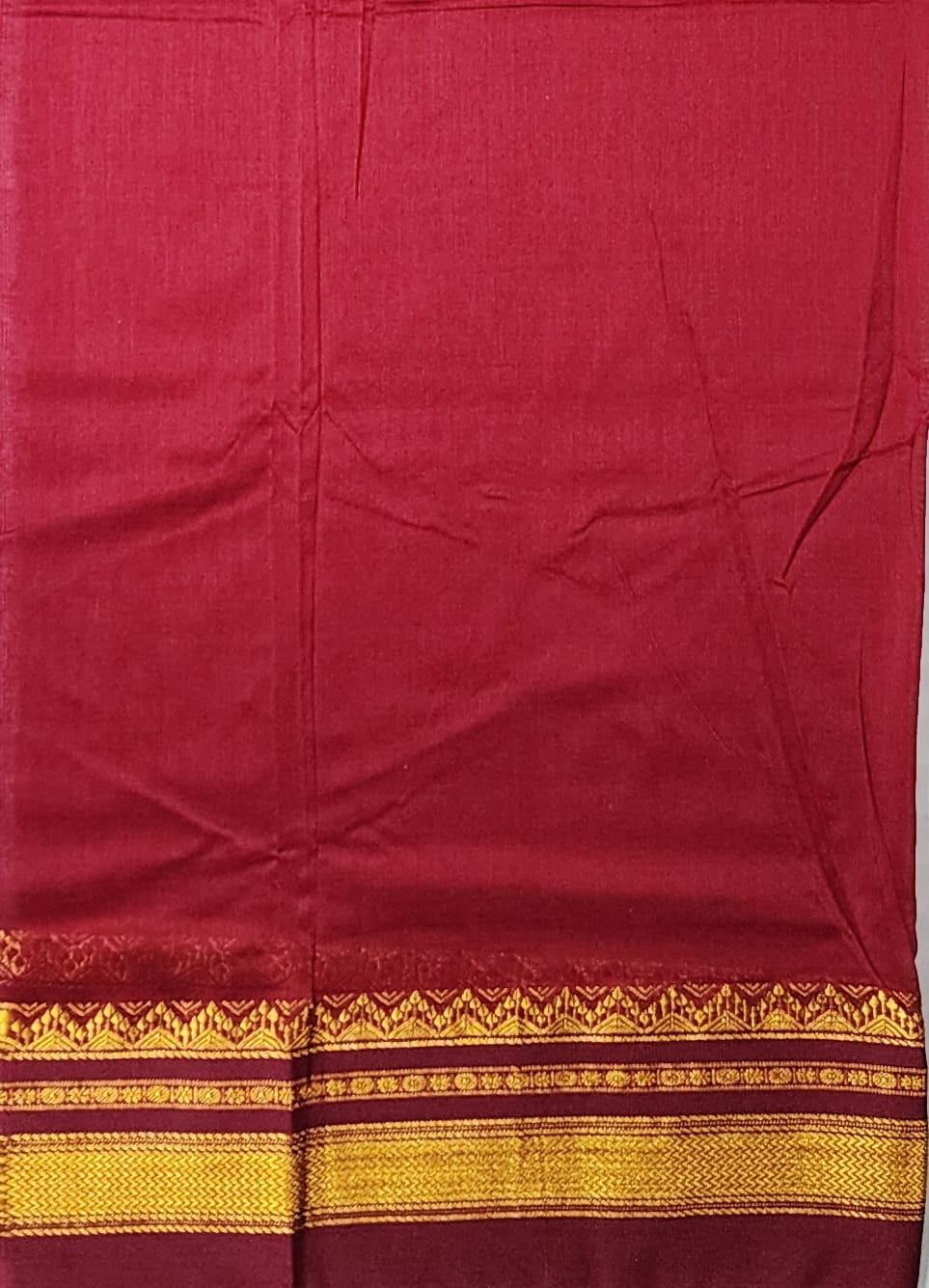 Wine Maroon & ivory Ilkal mini Checks Saree with Rich Pallu